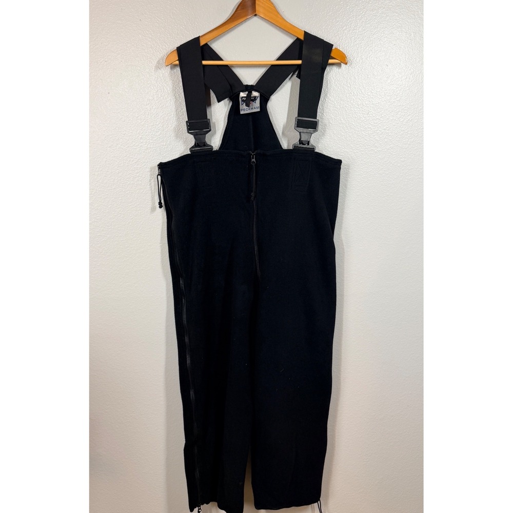 U.S. Military Peckham Fleece Bib Overalls Mens Large Black Cold Weather Side Zip